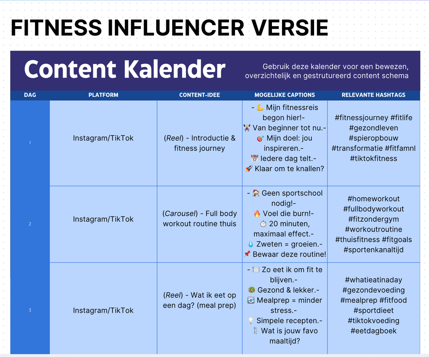 CONTENT KALENDER: 30 DAGEN
