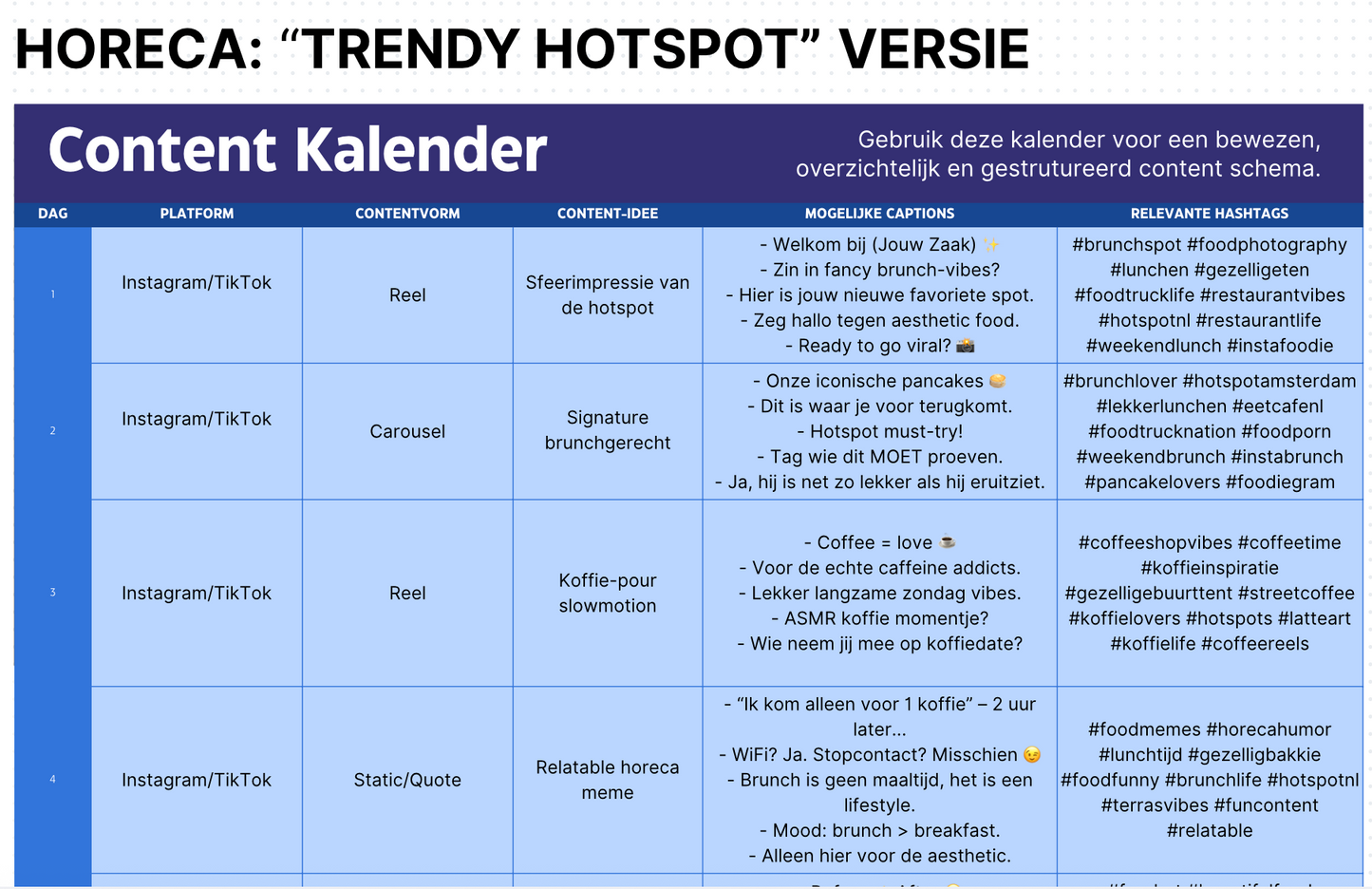 CONTENT KALENDER: 30 DAGEN