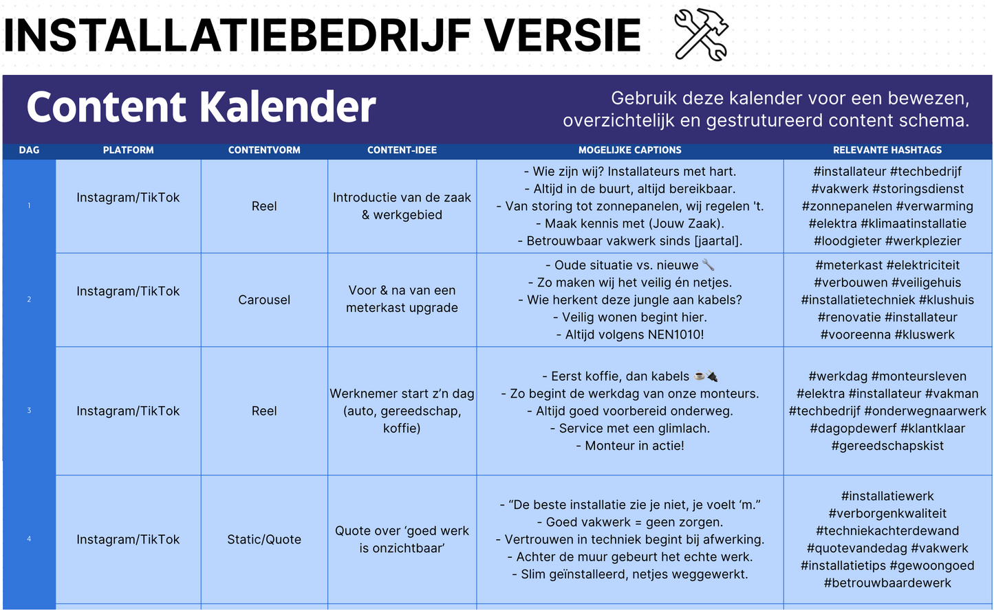 CONTENT KALENDER: 30 DAGEN